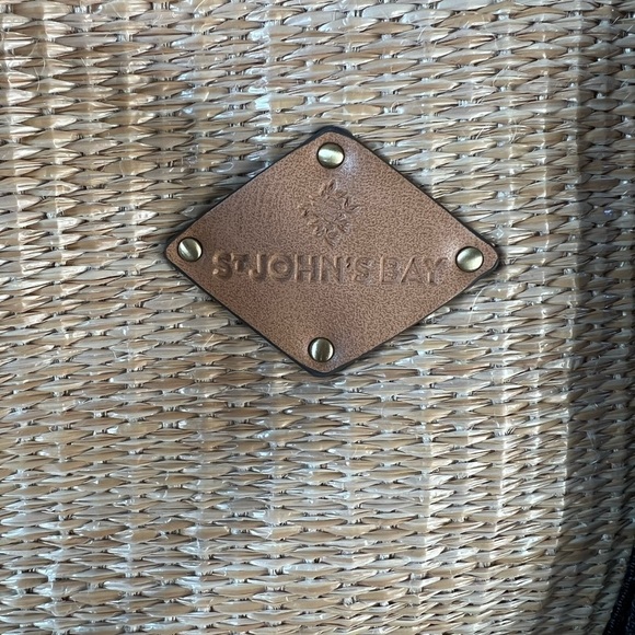 St John’s Bay Straw Tote Bag with Striped Handles - Picture 2 of 8